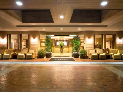 a lobby with couches and chairs in a building at Hyatt Vacation Club at the Welk, San Diego in Escondido