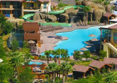 an aerial view of a resort with a pool at Hyatt Vacation Club at the Welk, San Diego in Escondido