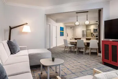 a living room with a couch and a table at Marriott's Newport Coast Villas in Newport Beach