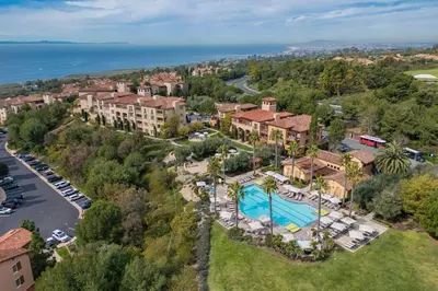 an aerial view of a resort with a swimming pool at Marriott's Newport Coast Villas in Newport Beach
