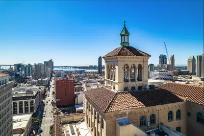 a building with a clock tower on top of it at Courtyard by Marriott San Diego Downtown in San Diego
