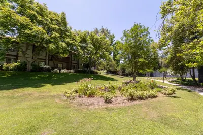 a garden in front of a building at San Diego Country Estates in Ramona