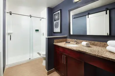 a bathroom with a sink and a shower at Residence Inn Irvine Spectrum in Irvine