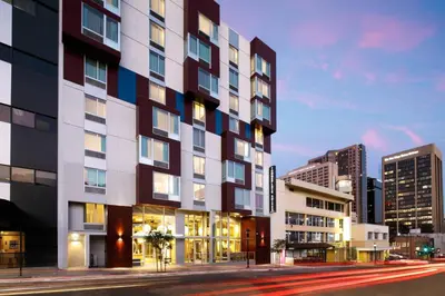 a rendering of a building in a city at TownePlace Suites by Marriott San Diego Downtown in San Diego