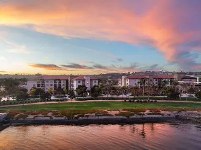 a view of a city at sunset at Homewood Suites by Hilton San Diego Airport-Liberty Station in San Diego