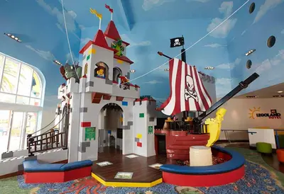 a play room with a lego model of a castle at LEGOLAND California Hotel and Castle Hotel in Carlsbad