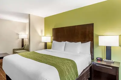 a large bed in a hotel room with two lamps at Comfort Inn San Diego Old Town in San Diego