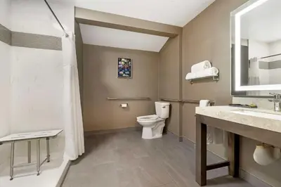 a bathroom with a toilet and a sink at Best Western Plus Temecula Wine Country Hotel & Suites in Temecula