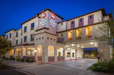 a rendering of the front of a hotel at Best Western Plus Temecula Wine Country Hotel & Suites in Temecula