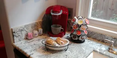 a kitchen counter with a mixer and a bowl of bread at Casa Tranquility in San Diego