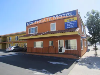 a hotel with a sign on the front of it at Northgate Motel in El Cajon