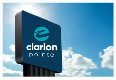 a sign for a clion polluter on a blue at Clarion Pointe El Cajon San Diego East in El Cajon