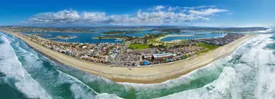 an aerial view of a resort on a beach at 102-Luxury2 in San Diego