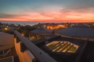 a view from the roof of a building at sunset at The Encinitan Hotel & Suites in Encinitas