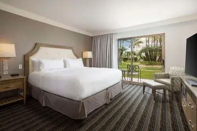 a hotel room with a large bed and a window at DoubleTree by Hilton San Diego Bayside in San Diego