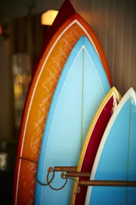 two surfboards are sitting next to each other at Laguna Beach House in Laguna Beach