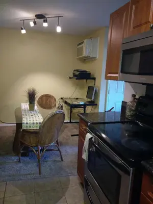 a kitchen with a table and a dining room at Departamento completo en San Diego & Bonita You can ask for 30 or more days book and save aditional 15 percent in San Diego