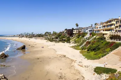 a view of a beach with houses and condos at 307 Thirty Fifth Street in Newport Beach