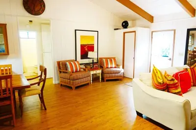 a living room with a couch and chairs and a table at Pine Hills Cabin in Julian in Julian
