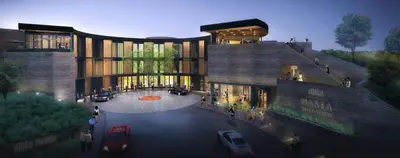 a rendering of a building with a courtyard at Alila Marea Beach Resort Encinitas, a Hyatt Resort in Encinitas