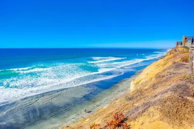 a view of the ocean from a cliff at Coastal Chic Style Condo SBTC 128 in Solana Beach