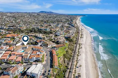 an aerial view of a city and the beach at Victoria #5 in San Clemente