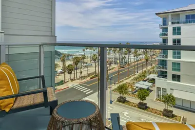 a balcony with a view of the ocean at The Seabird Ocean Resort & Spa, Part of Destination Hotel by Hyatt in Oceanside