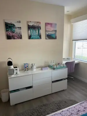 a room with a white desk and a window at Resort Like Stay at a Cozy Relaxing Private Room Near UCI in Irvine
