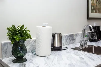 a roll of paper towels sitting on top of a kitchen counter at Explore San Diego-Balboa Park-Little Italy-Gaslamp in San Diego