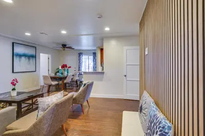a dining room with a table and chairs at Modern Duplex Near Gaylord Resort and Bayfront! in Chula Vista