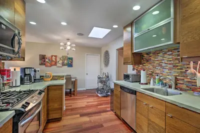 a kitchen with a sink and a counter top at Updated San Diego Home with Private Yard and Patio! in San Diego