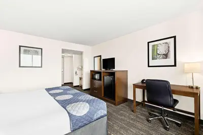 a hotel room with a bed and a desk at Best Western Yacht Harbor Hotel in San Diego
