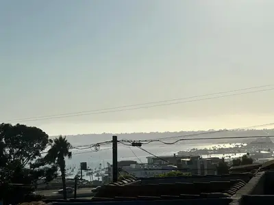 a view of a city with the ocean in the background at Special Studio in Center of San Diego in San Diego