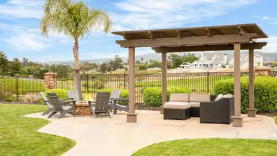 a patio with a gazebo and a table and chairs at Secluded Estate Exclusive Views of Wine Country Private Home Theater Twilight Vines by AvantStay in Sage