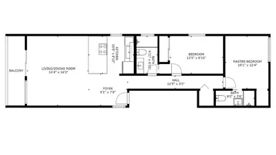 a floor plan of a house at Avalon 2 Unit Buyout I III AvantStay Mins to GaslampBeautiful Deck w BBQ in San Diego