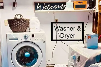 a washing machine with a basket on top of it at Golf - Beach - Legoland - Shopping - Dining in Carlsbad
