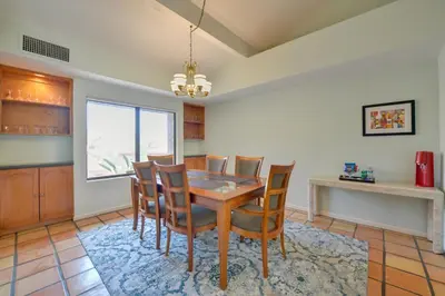 a dining room with a table and chairs at Pet-Friendly Borrego Springs Retreat in Borrego Springs