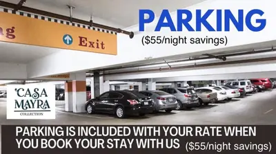 a parking lot with a bunch of cars parked at Gaslamp 2BR Suite Free Parking Convention Walk in San Diego