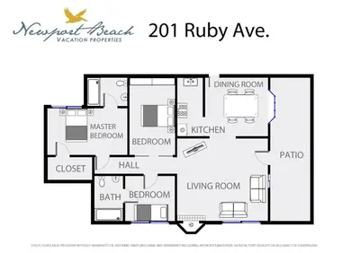 a floor plan of a riley avenue home at 201 Ruby in Newport Beach