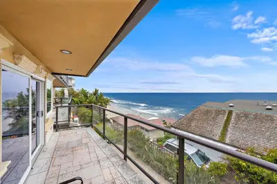 a balcony with a view of the ocean at Villa Da Vinci at the Retreat at Laguna Beach in Laguna Beach