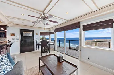 a living room with a view of the ocean at Villa Da Vinci at the Retreat at Laguna Beach in Laguna Beach
